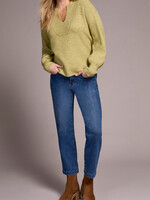 Tribal Tribal L/S Notch Neckline Sweater 2380O