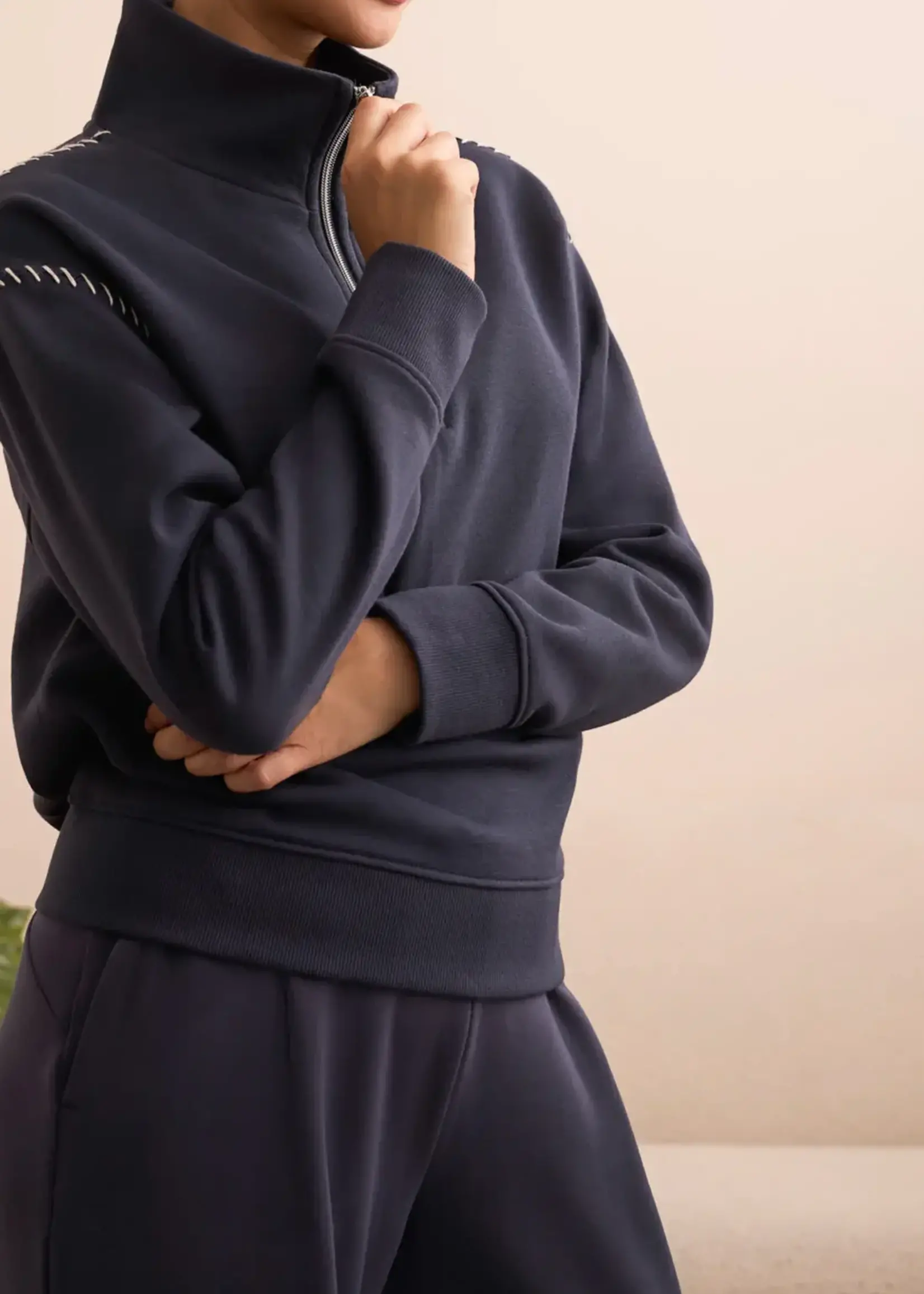 Tribal Tribal L/S Zip Funnel Top 2339O