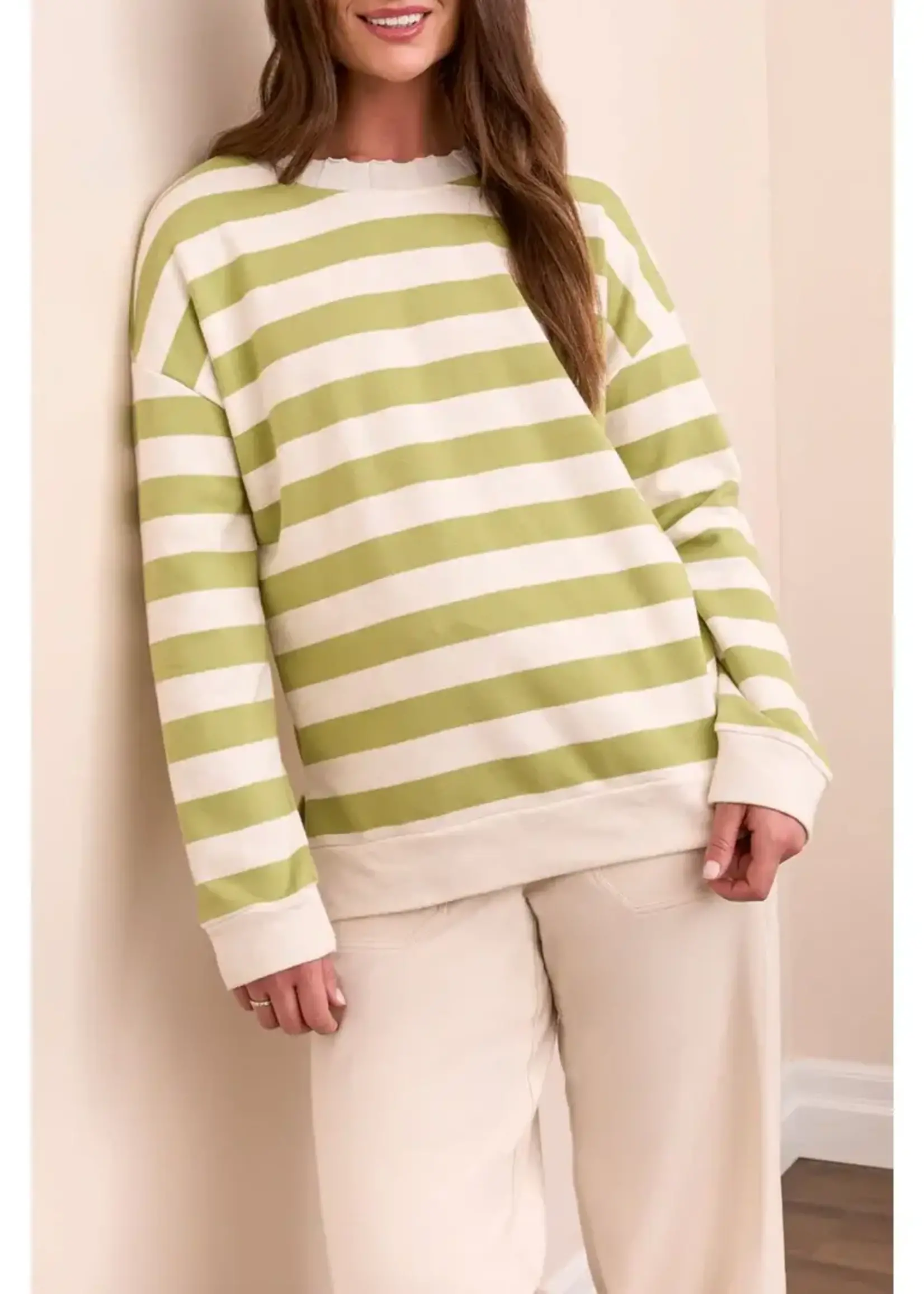 Tribal Tribal L/S Crew Neck Top w/ Ribbing 2340O