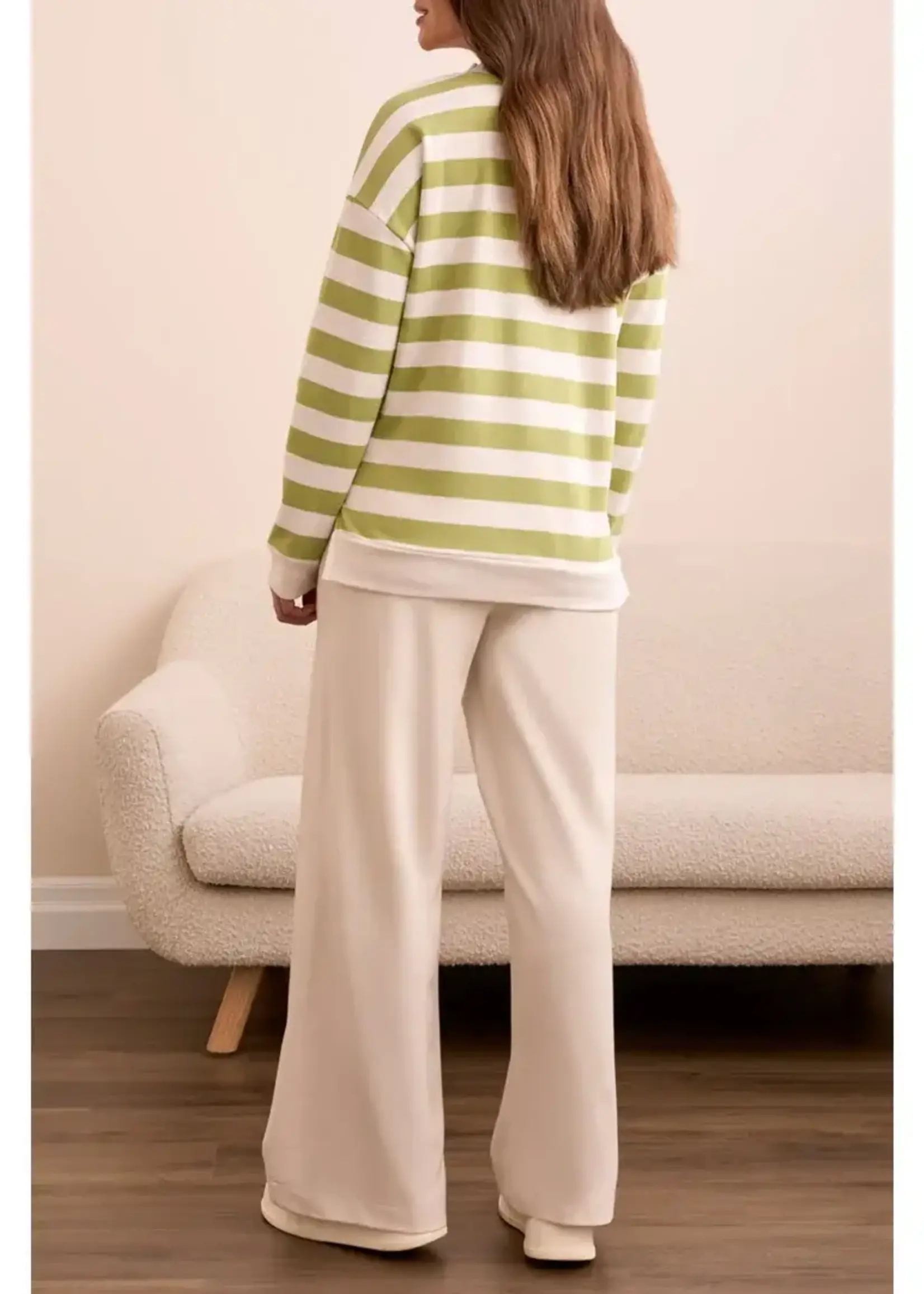 Tribal Tribal L/S Crew Neck Top w/ Ribbing 2340O