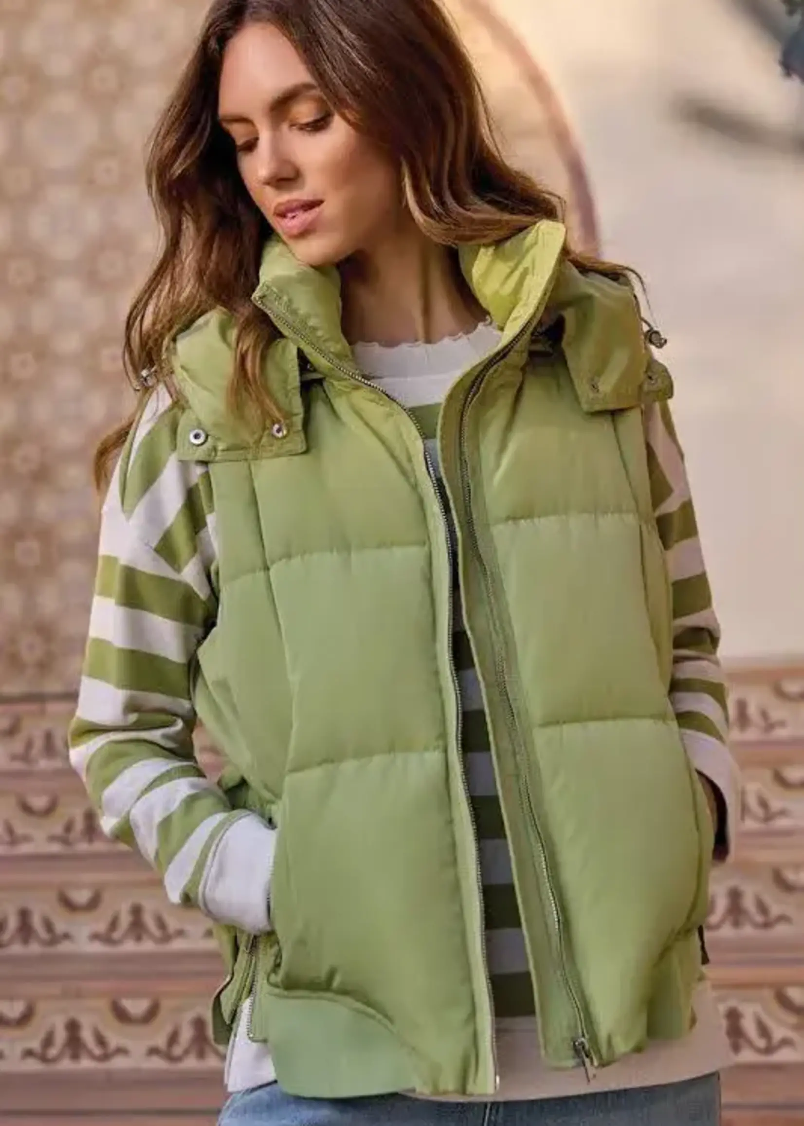 Tribal Tribal Quilted Vest w/ Removable Hood 2247O