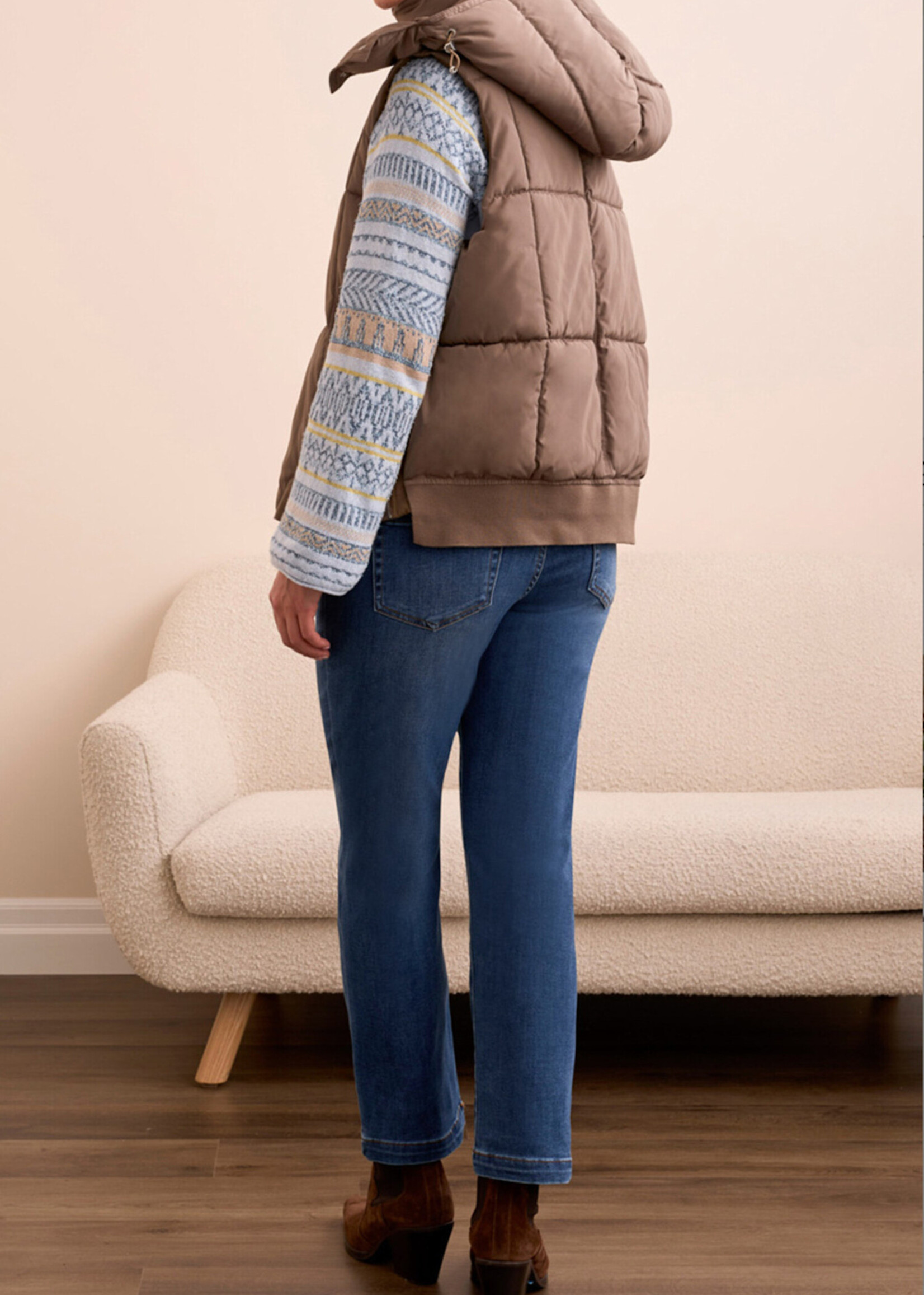 Tribal Tribal Quilted Vest w/ Removable Hood 2247O