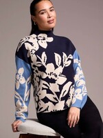Tribal Tribal Knit Jacquard Funnel Neck Sweater 1542O