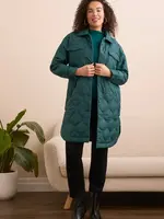 Tribal Tribal Long Button Front Quilted Jacket 5576O