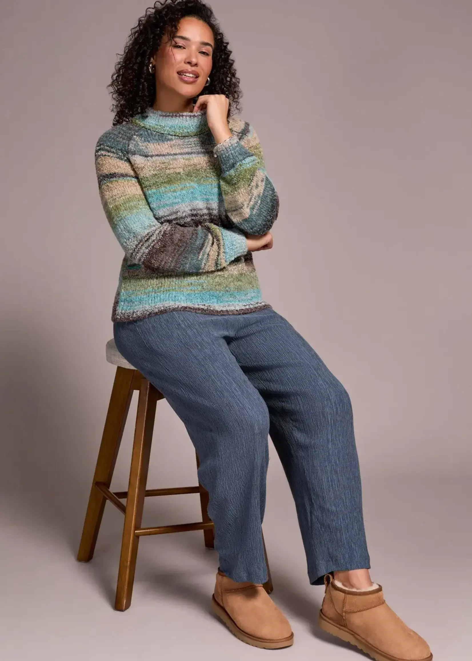 Tribal Tribal L/S Mock Neck Sweater 1942O