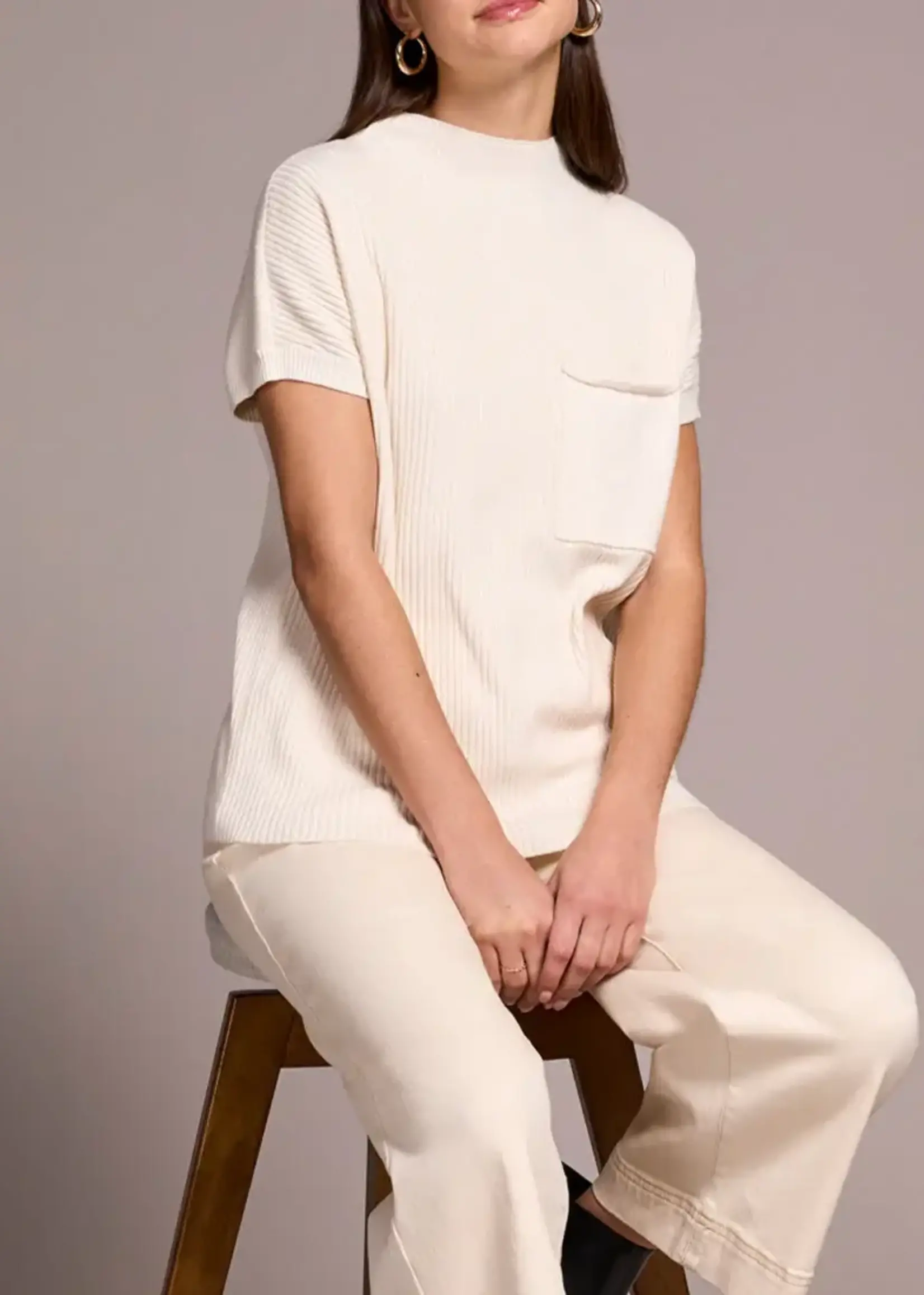 Tribal Tribal S/S Dolman Sweater w/ Pockets 2277O