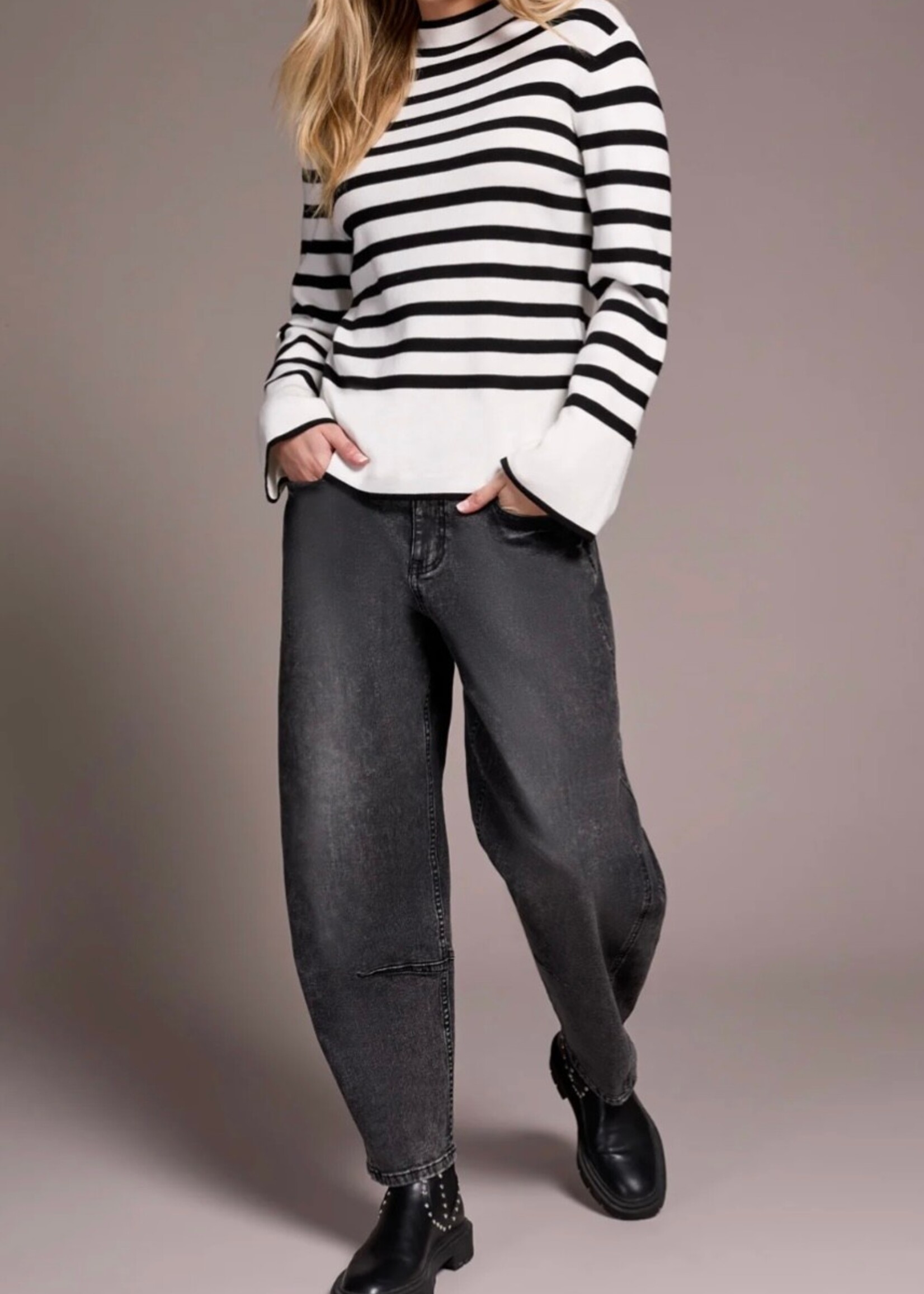 Tribal Tribal L/S Funnel Neck Sweater 2289O