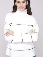 Charlie B Charlie B Yarn Dried Striped Funnel Neck Sweater C2870