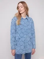 Charlie B Charlie B Star Quilted Denim Jacket w/ Welt Pockets C6386