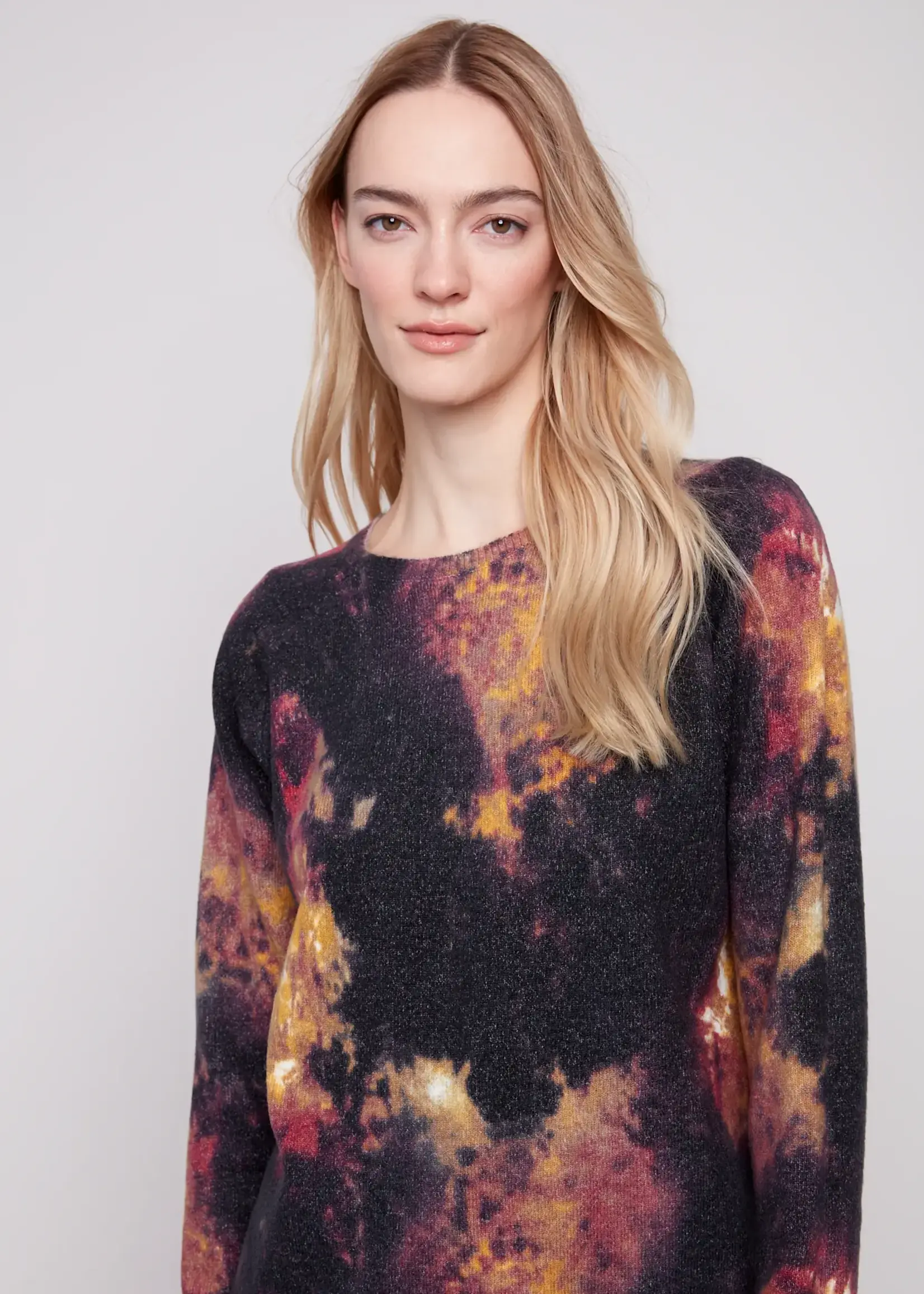 Charlie B Charlie Rev Prt Raglan Slv Sweater C2268Y