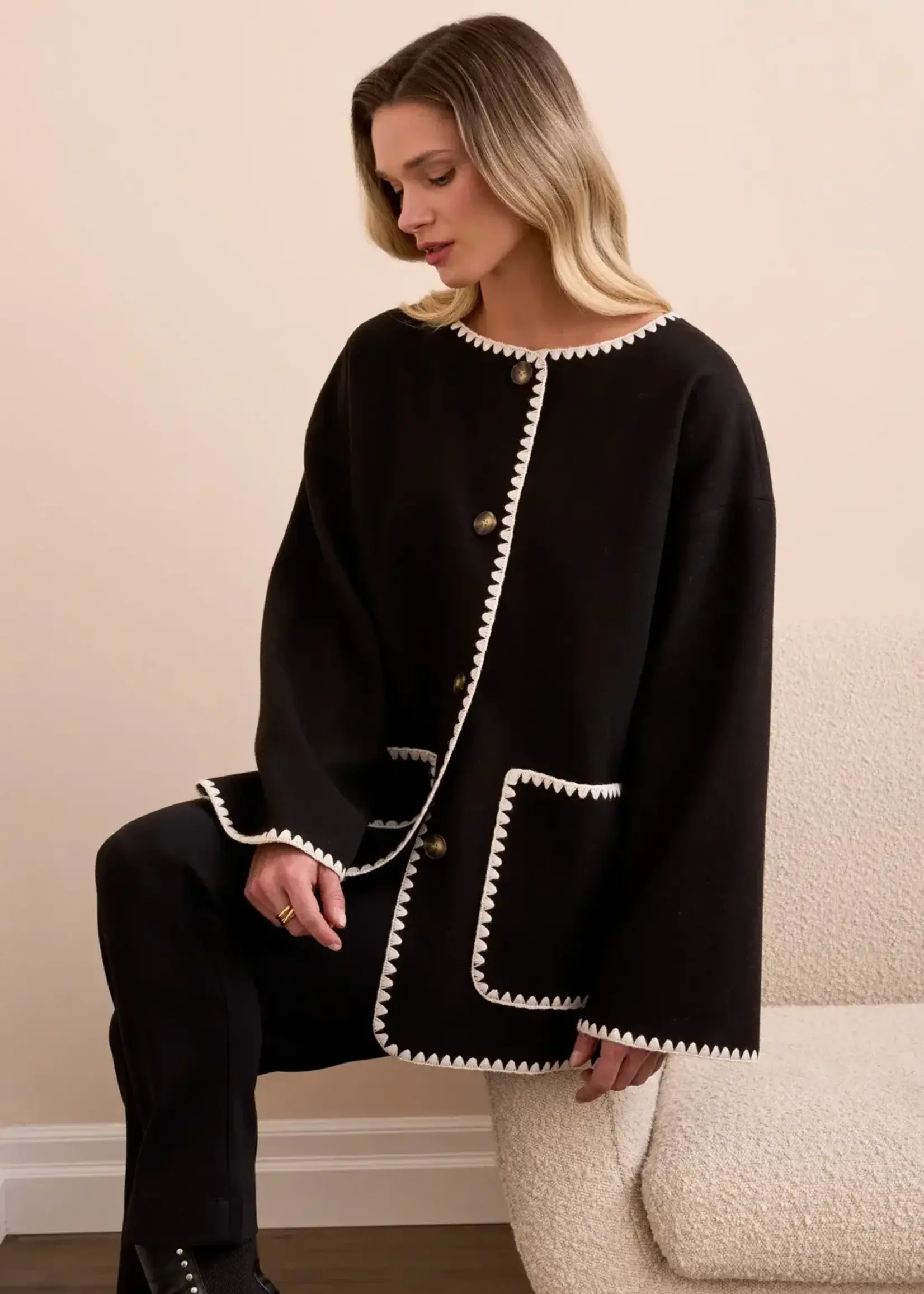 Tribal Tribal L/S Button Front w/ Detachable Scarf 2287O