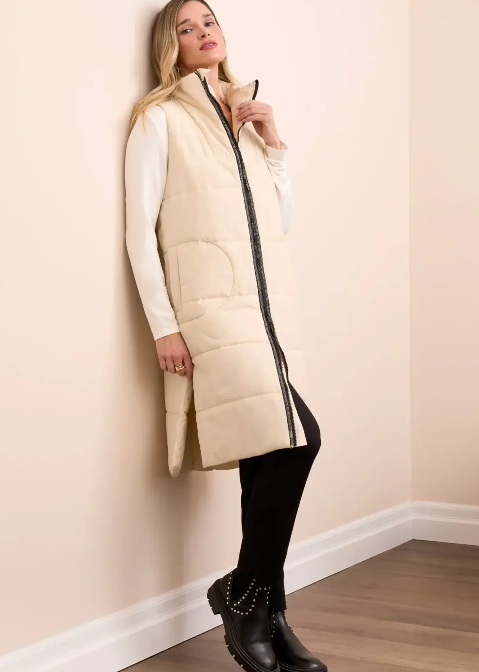 Tribal Tribal Zip Front Quilted Vest 2314O