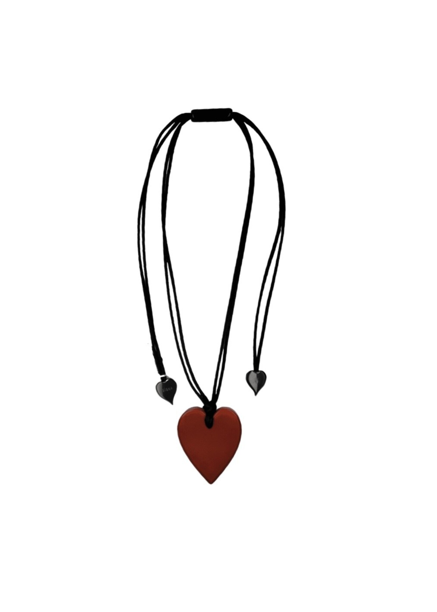 Zsiska Zsiska Brn Heart Necklace