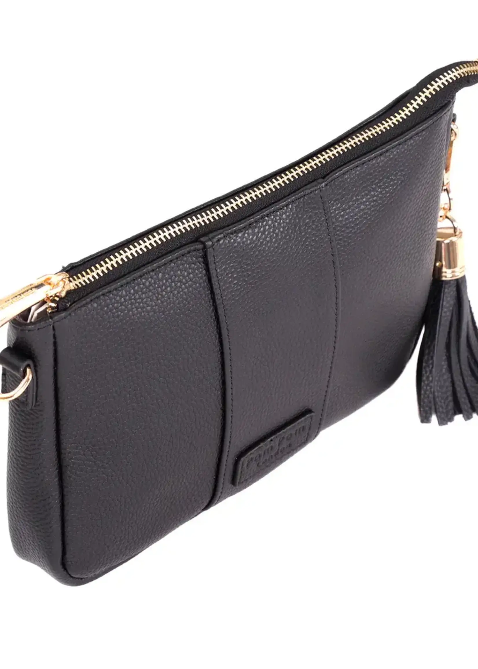 Pom Pom London Pom Pom City Slim Leather Bag - Black