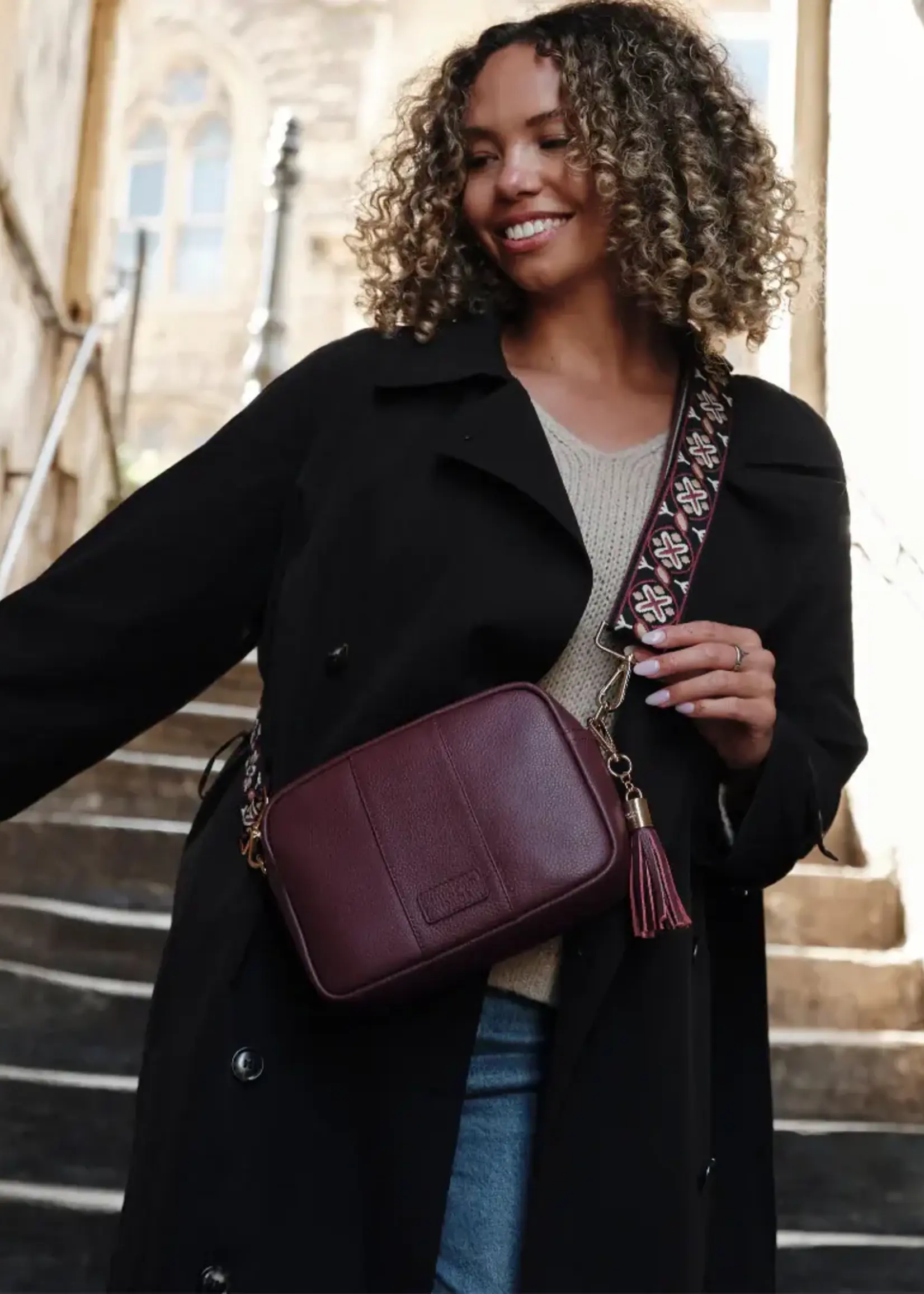Pom Pom London Pom Pom City Bag - Deep Burgandy