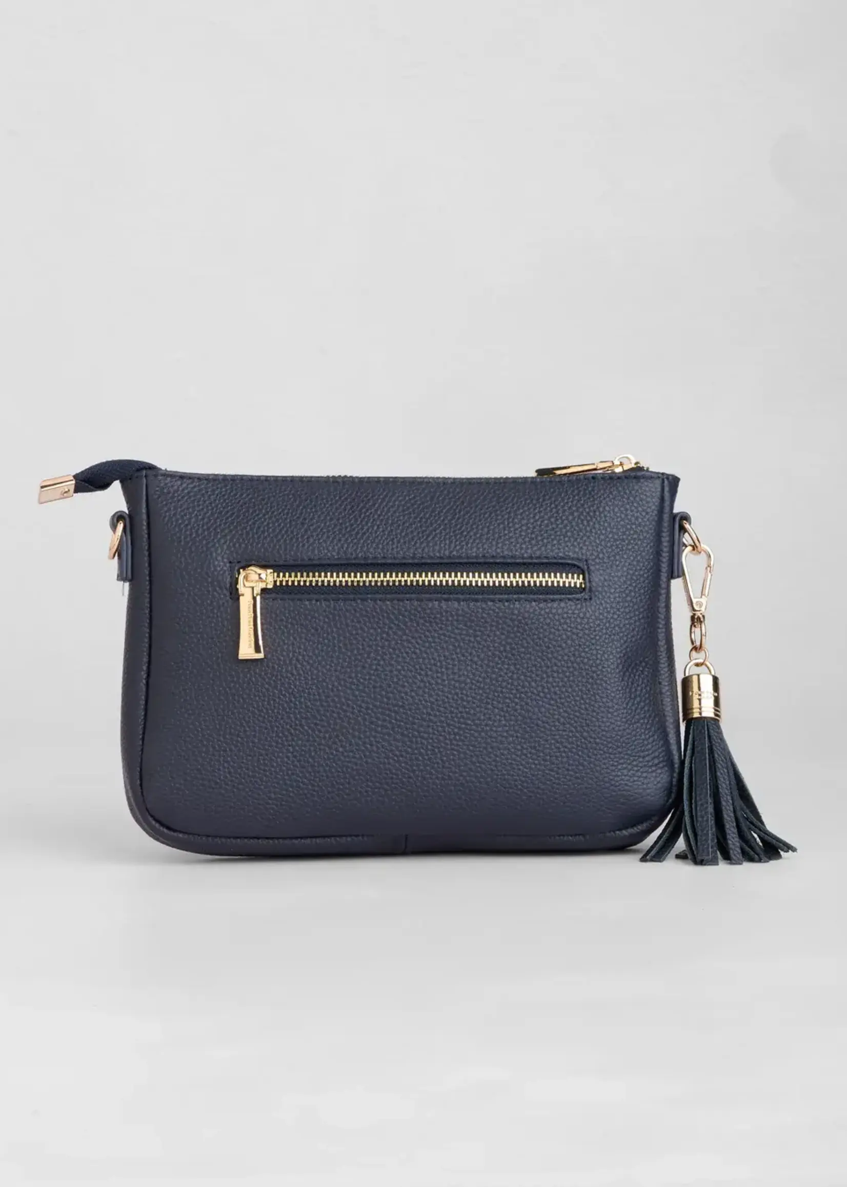 Pom Pom London Pom Pom City Slim Leather Bag - Navy