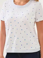 Tribal Tribal Short Sleeve Top w/ Embroidery 2468O