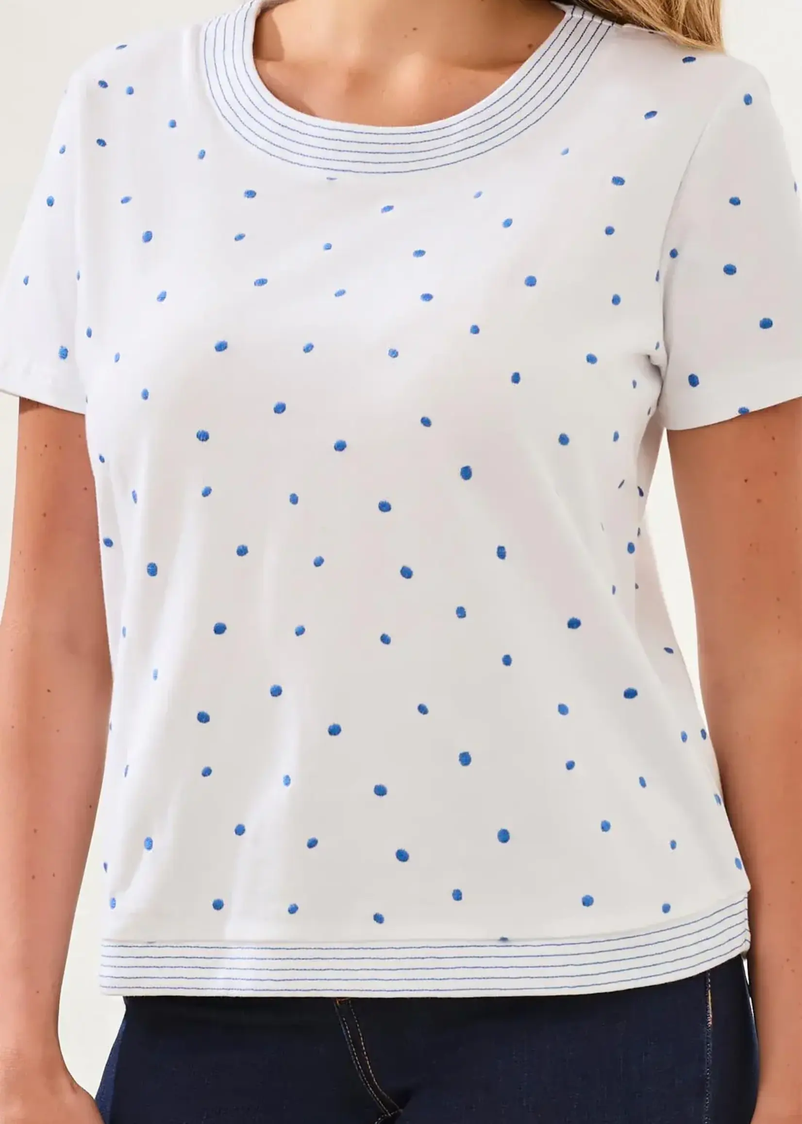 Tribal Tribal Short Sleeve Top w/ Embroidery 2468O