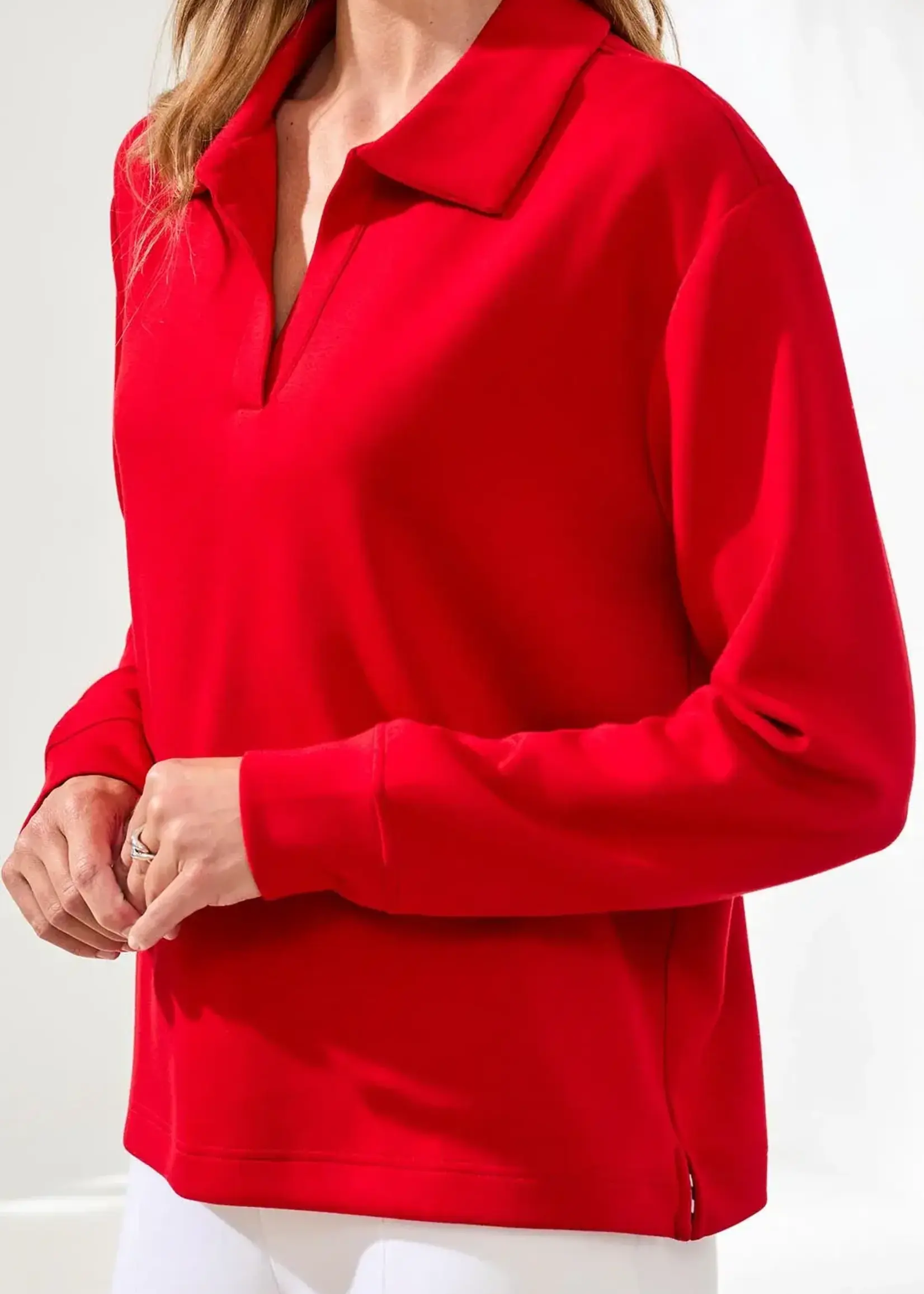 Tribal Tribal Long Sleeve Johnny Collar Top 2488O