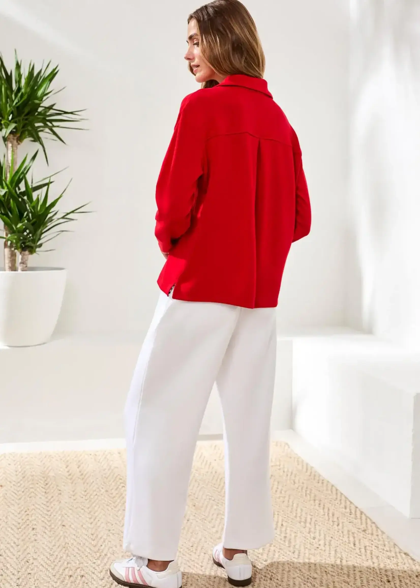 Tribal Tribal Long Sleeve Johnny Collar Top 2488O