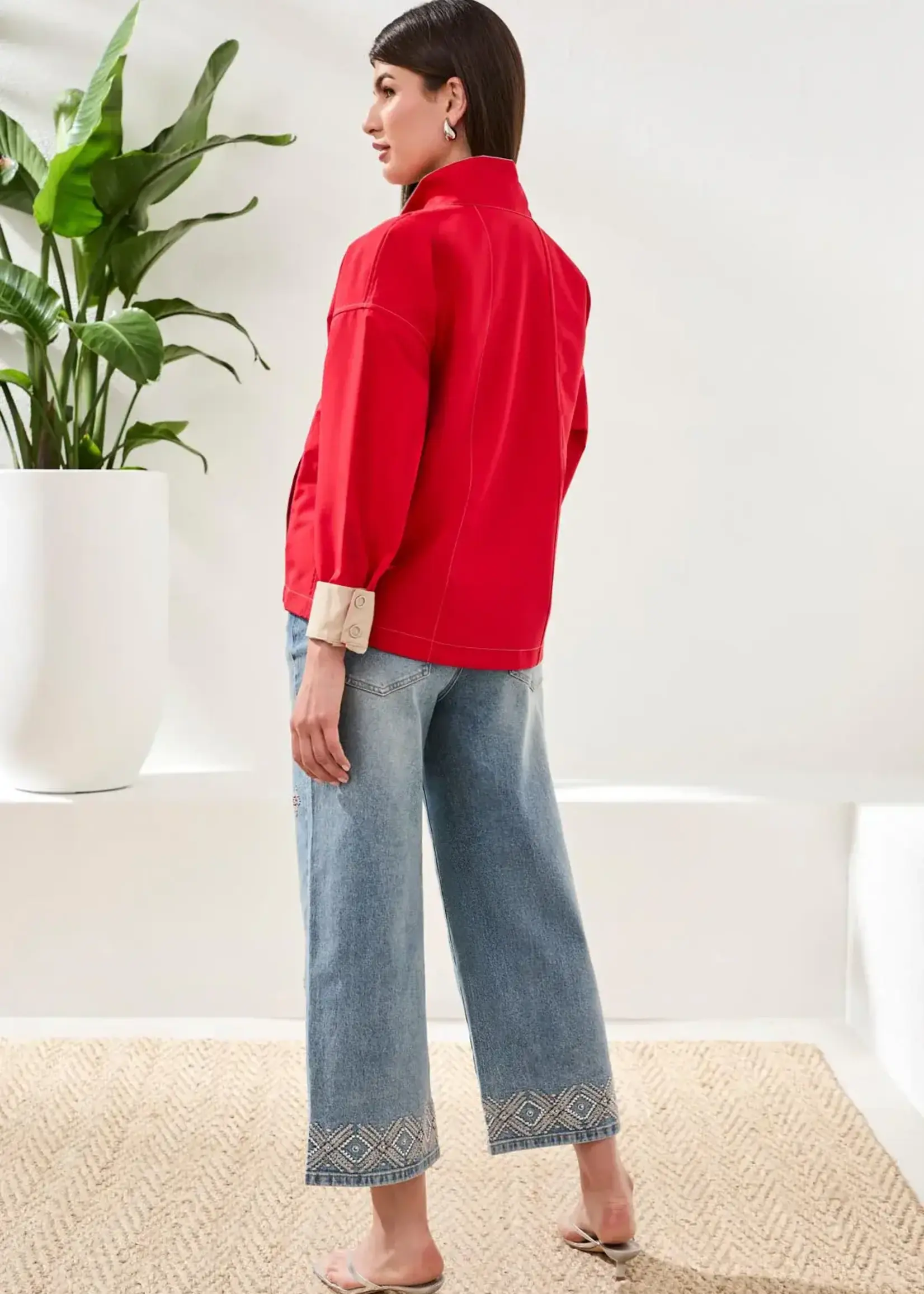 Tribal Tribal Long Sleeve Snap Front Reversible Jacket 2494O