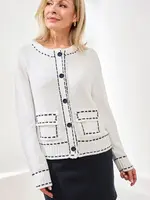 Tribal Tribal Long Sleeve Sweater Cardi w/ Pockets 2500O