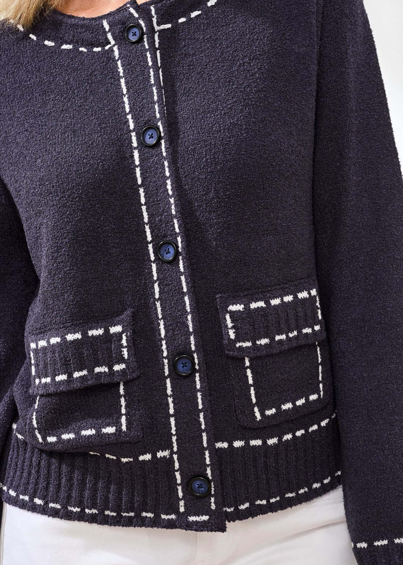 Tribal Tribal Long Sleeve Sweater Cardi w/ Pockets 2500O