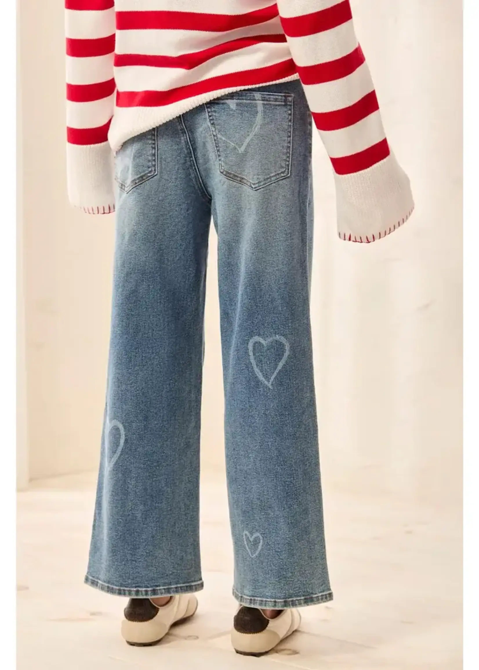 Tribal Tribal Sophia Curvy Printed Straight Ankle Jeans 6083O