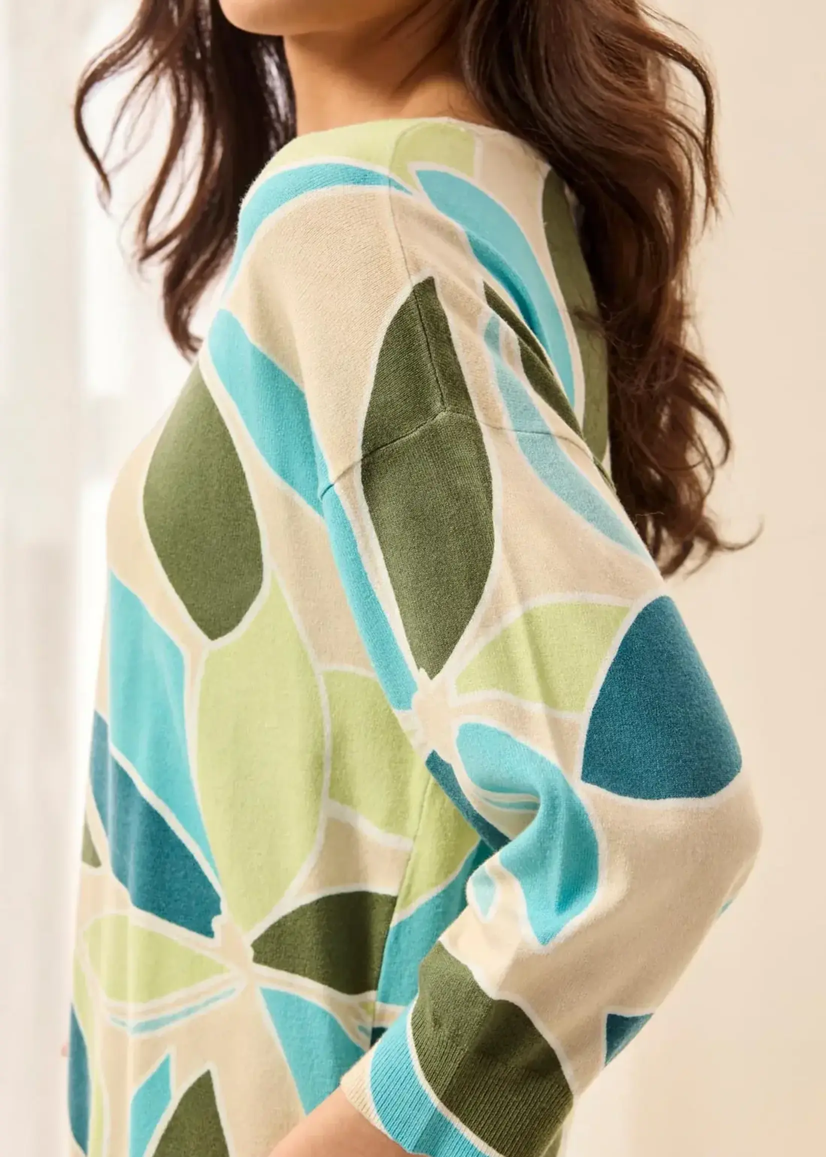 Tribal Tribal Soft 3/4 Sleeve Crew Neck Sweater 2175O