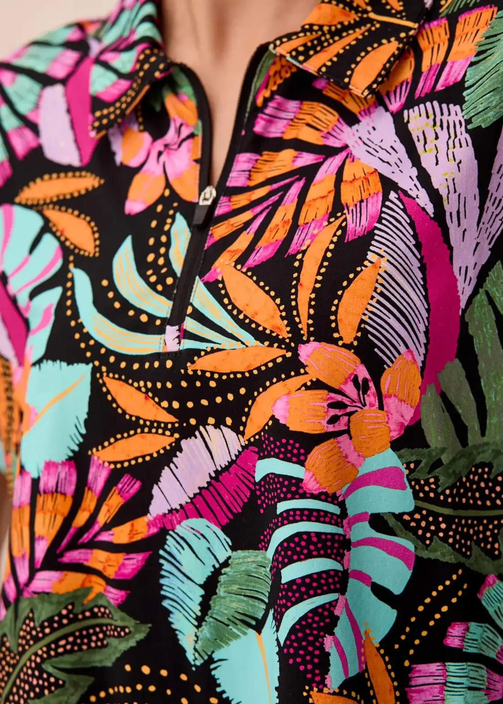 Tribal Tribal Dolman Polo Top 2090O