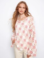 Charlie B Charlie B 3/4 Sleeve Crochet Flower Blouse C4706