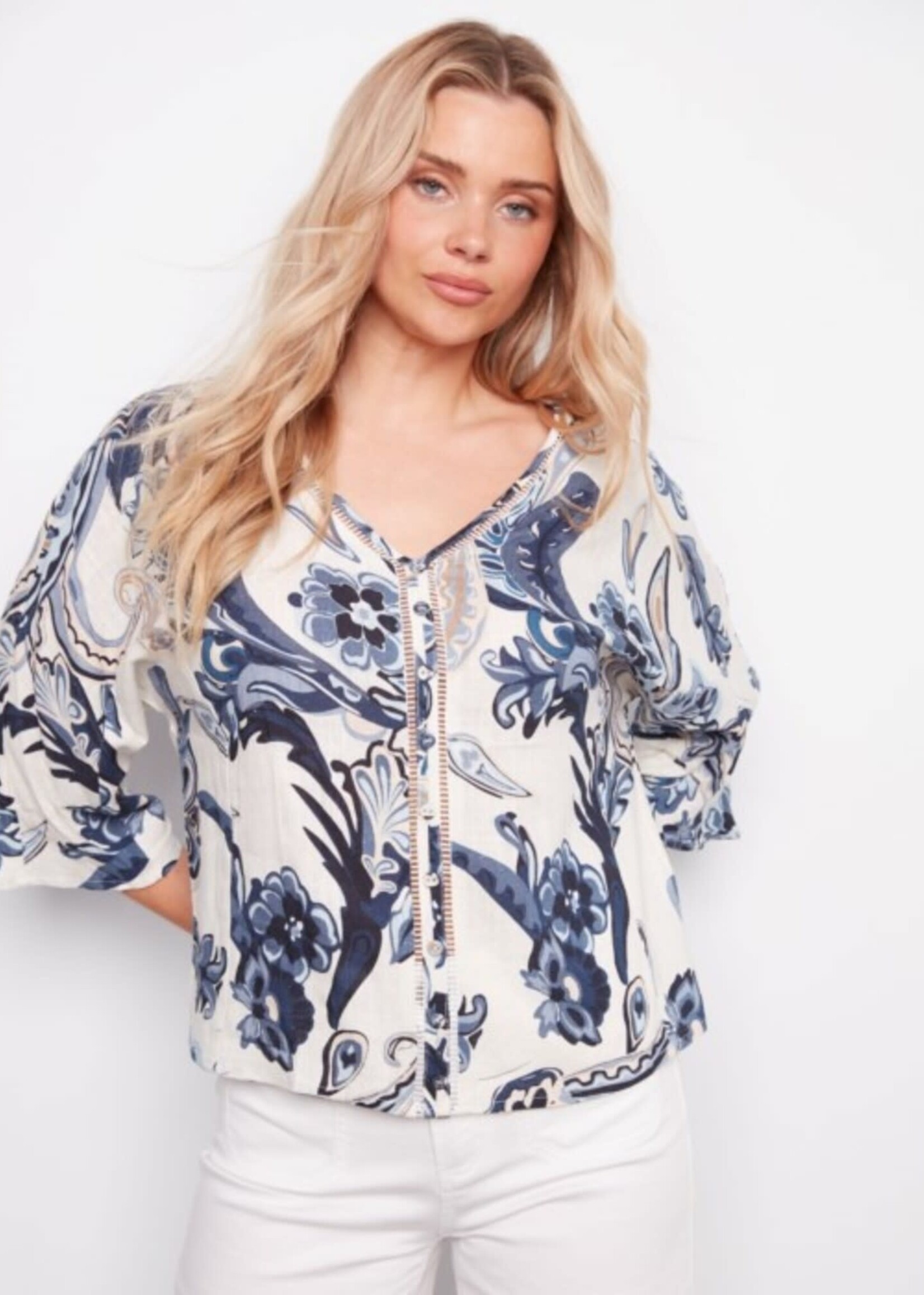 Charlie B Charlie B Raglan w/ Balloon Sleeve Off Shoulder C4682