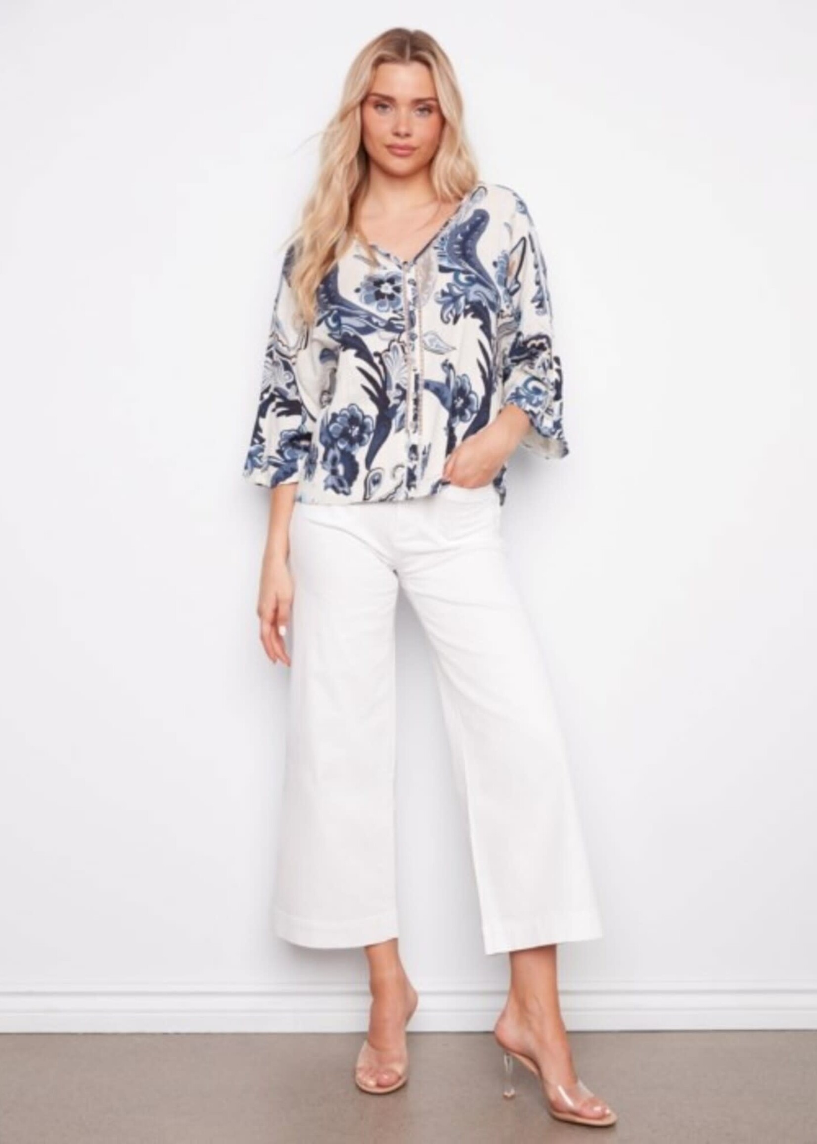 Charlie B Charlie B Raglan w/ Balloon Sleeve Off Shoulder C4682