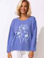 Escape Sketched Blooms Pullover E45801