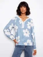 Charlie B Charlie B Raglan L/S Blouse C4602