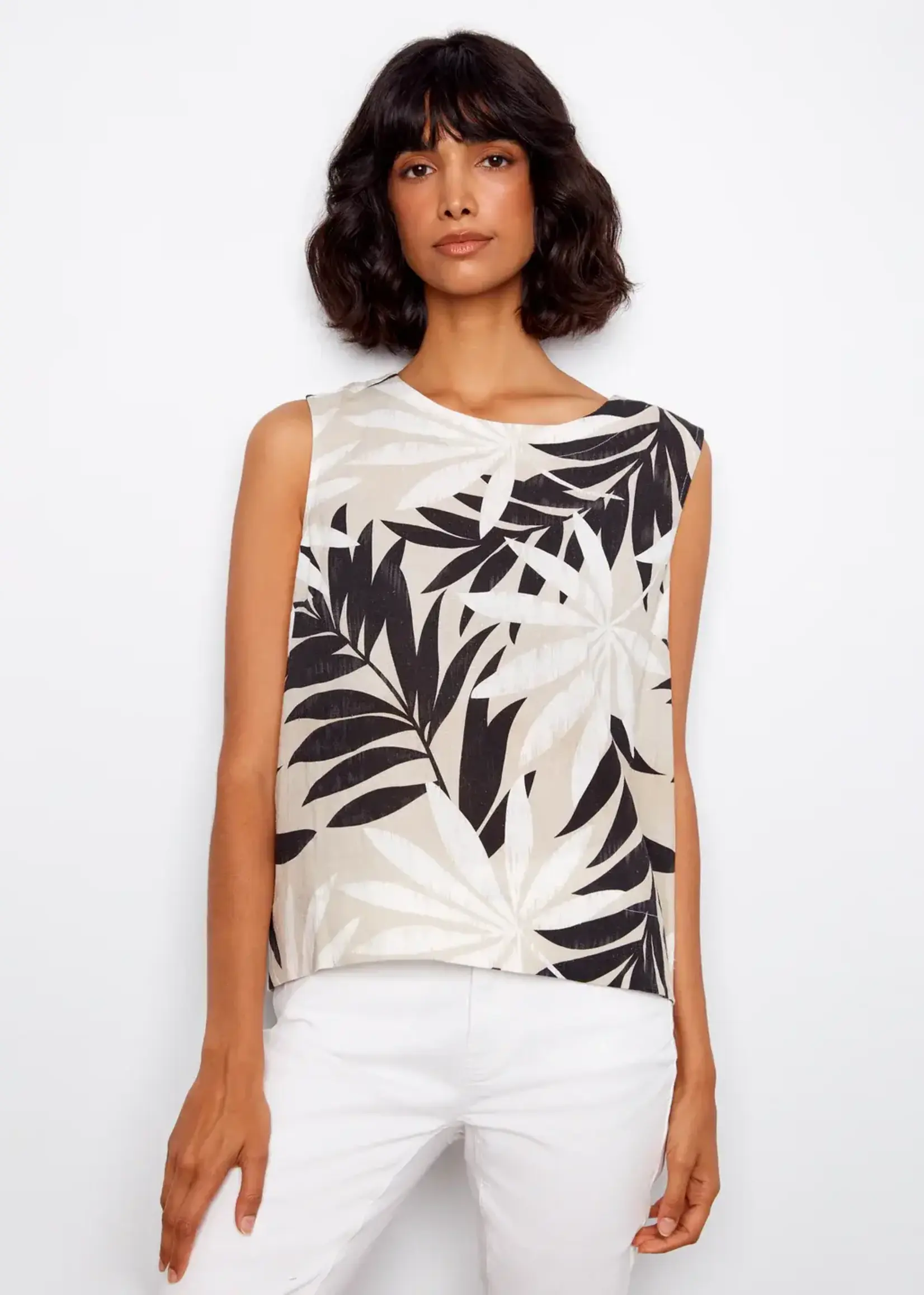 Charlie B Charlie B Sleeveless Blouse w/ Back Button C4653