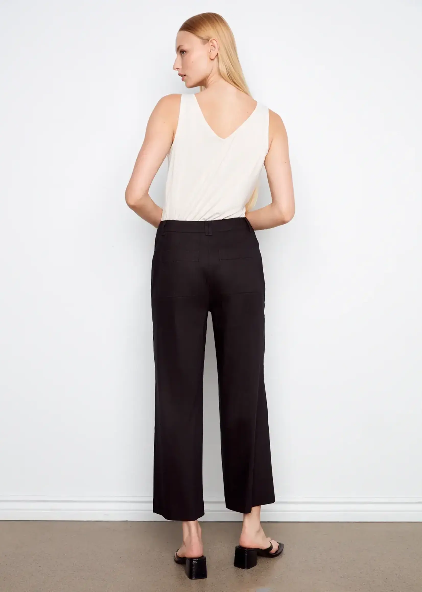 Charlie B Charlie B Stretch Linen Wide Leg Button Front Pant C5751