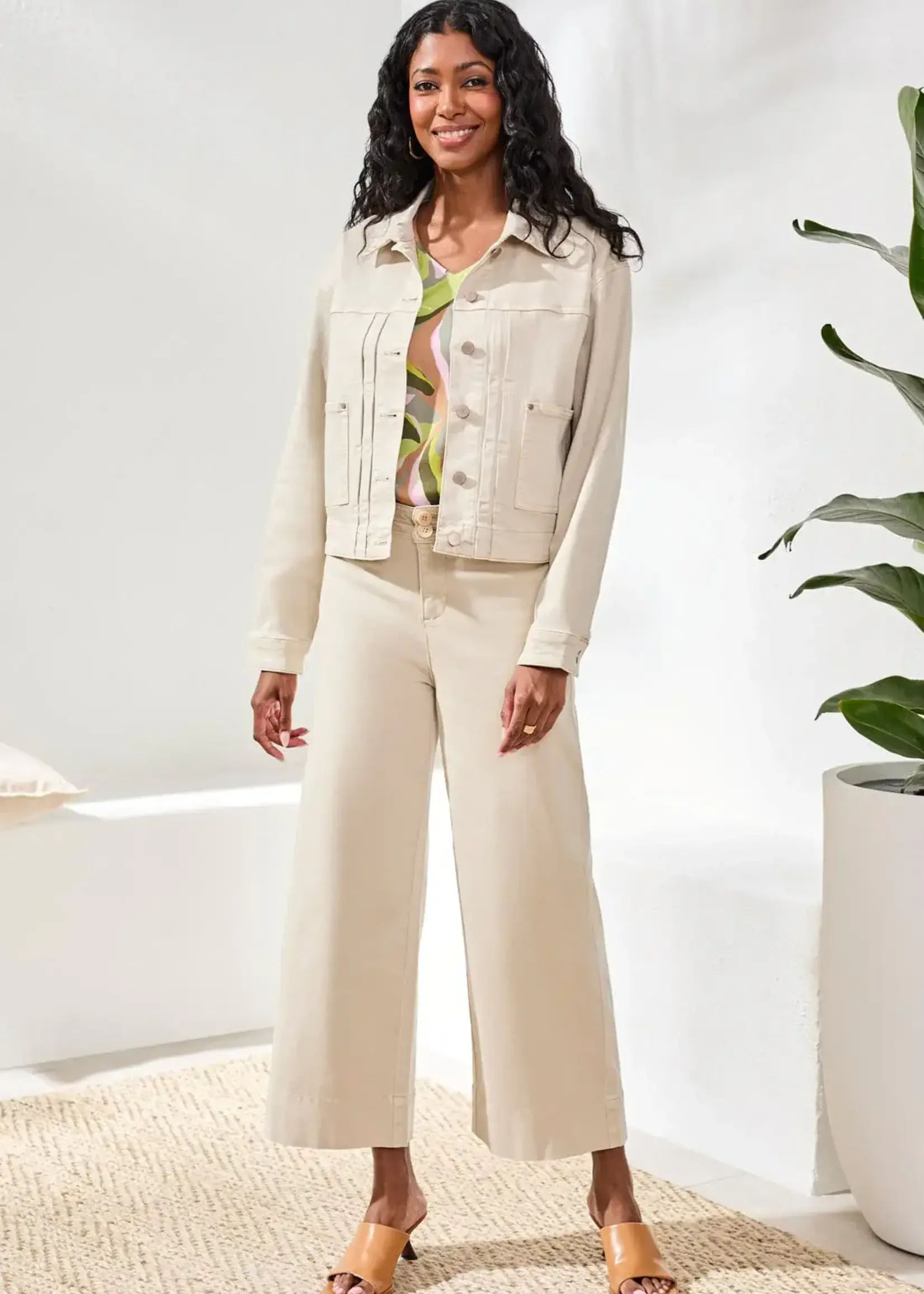 Tribal Tribal L/S Button Front Jacket w/ Back Pleats 3075O