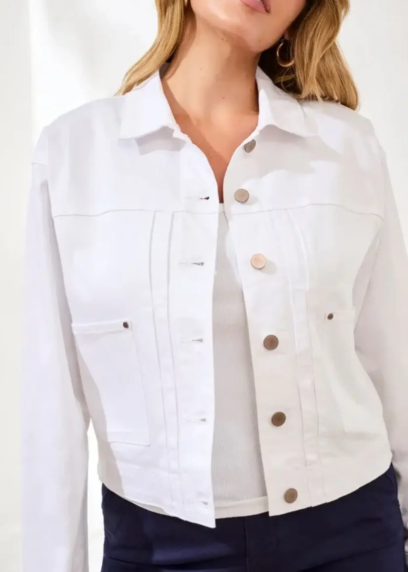 Tribal Tribal L/S Button Front Jacket w/ Back Pleats 3075O