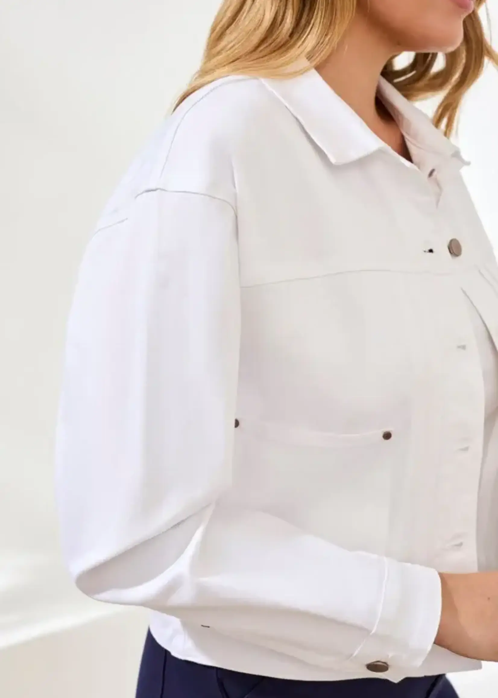 Tribal Tribal L/S Button Front Jacket w/ Back Pleats 3075O