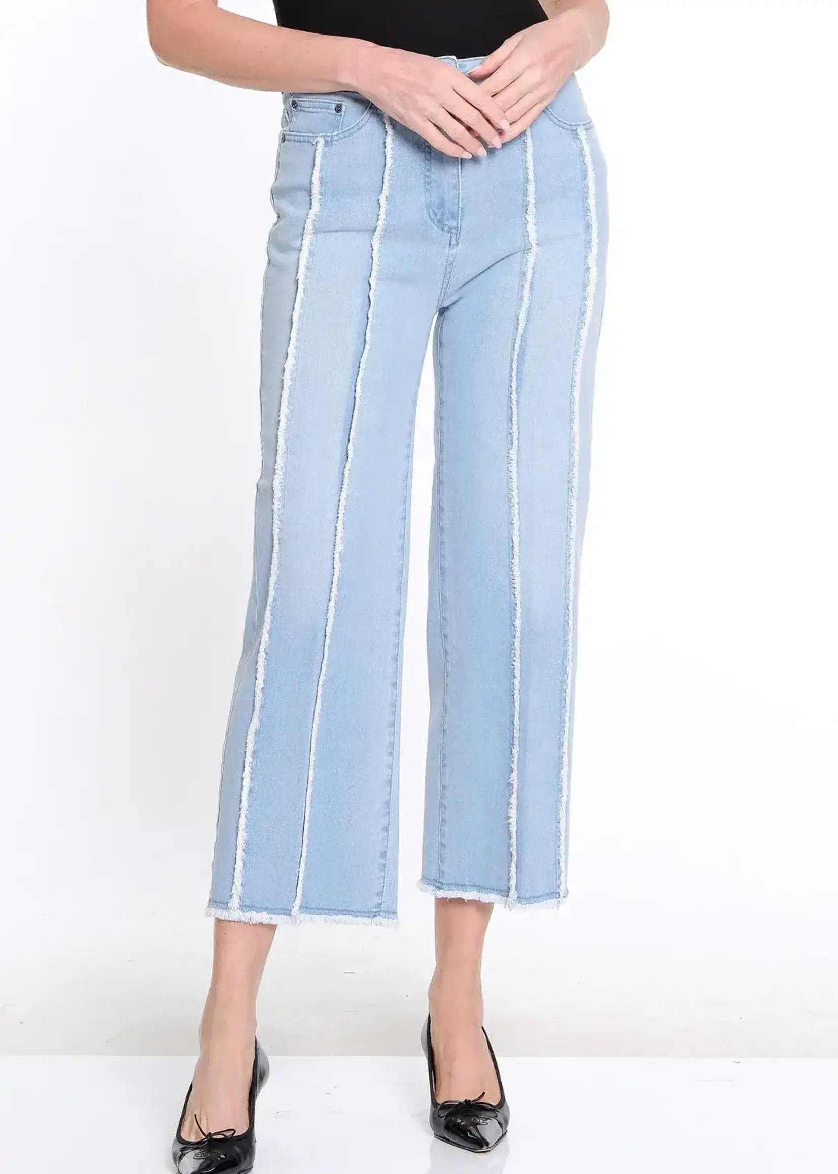 Multiples Multiples Zip Front Denim Crop Jean M16702