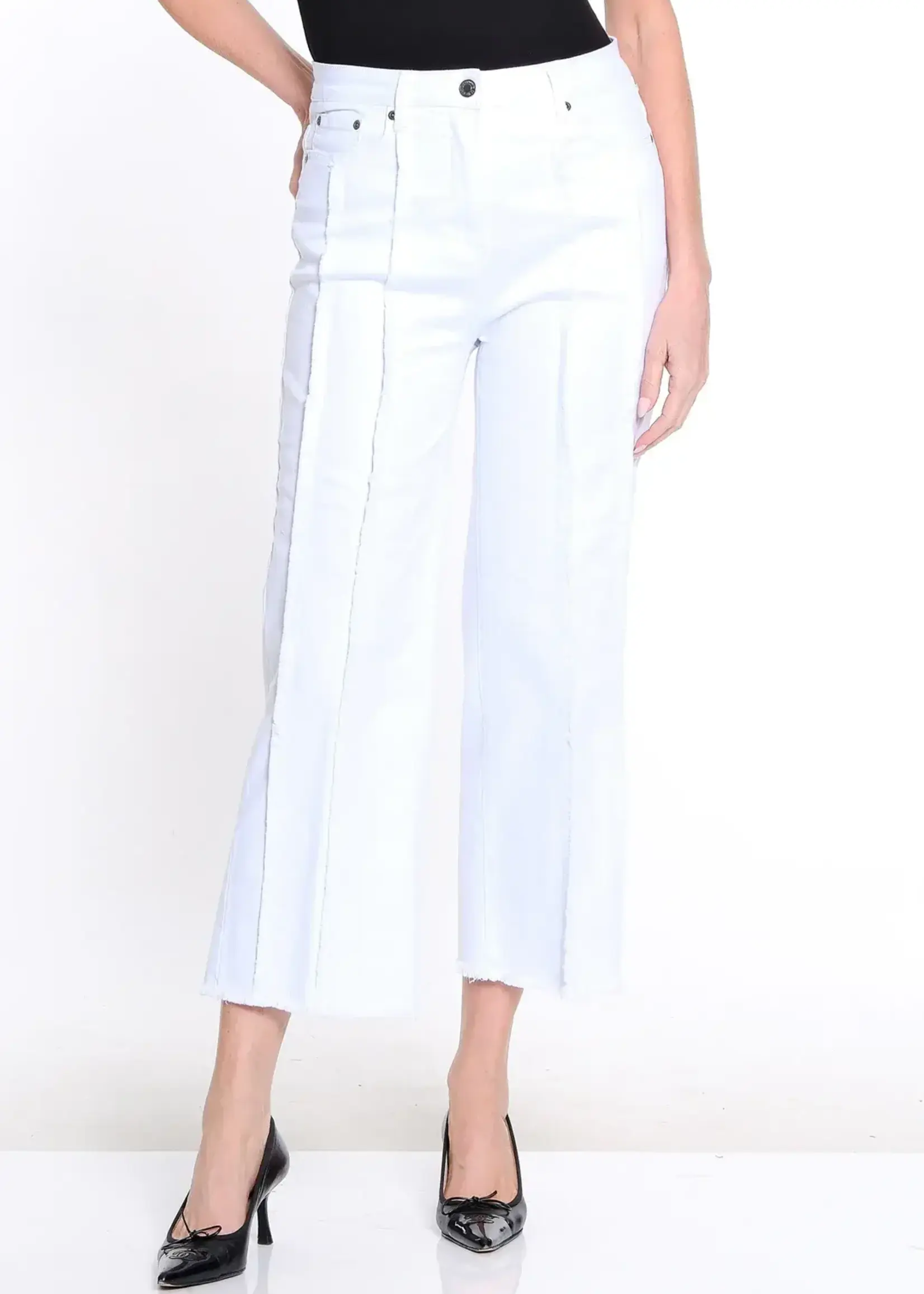 Multiples Multiples Zip Front Denim Crop Jean M16702