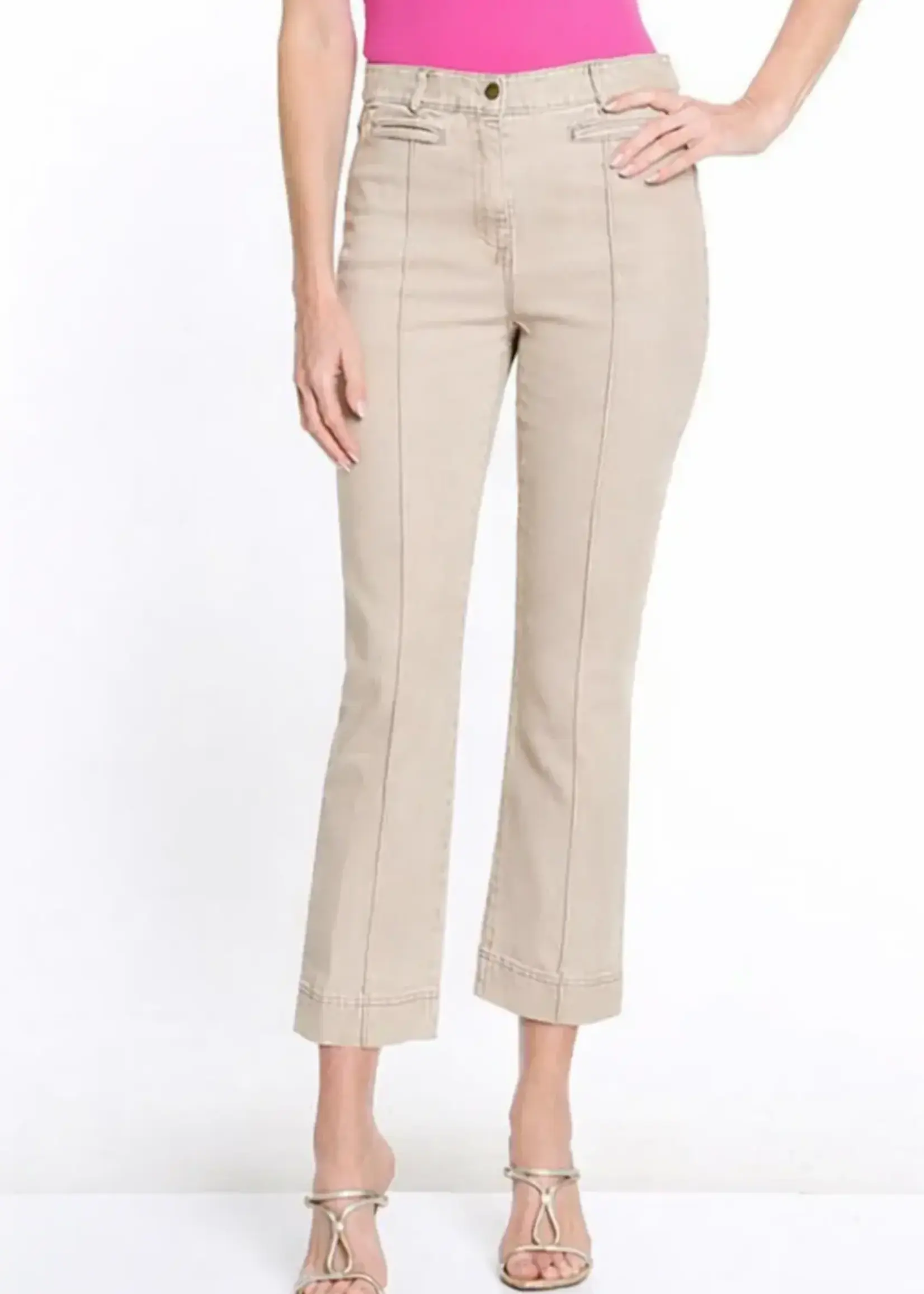 Multiples Multiples Zip Front Flare Leg Crop Jean M16719