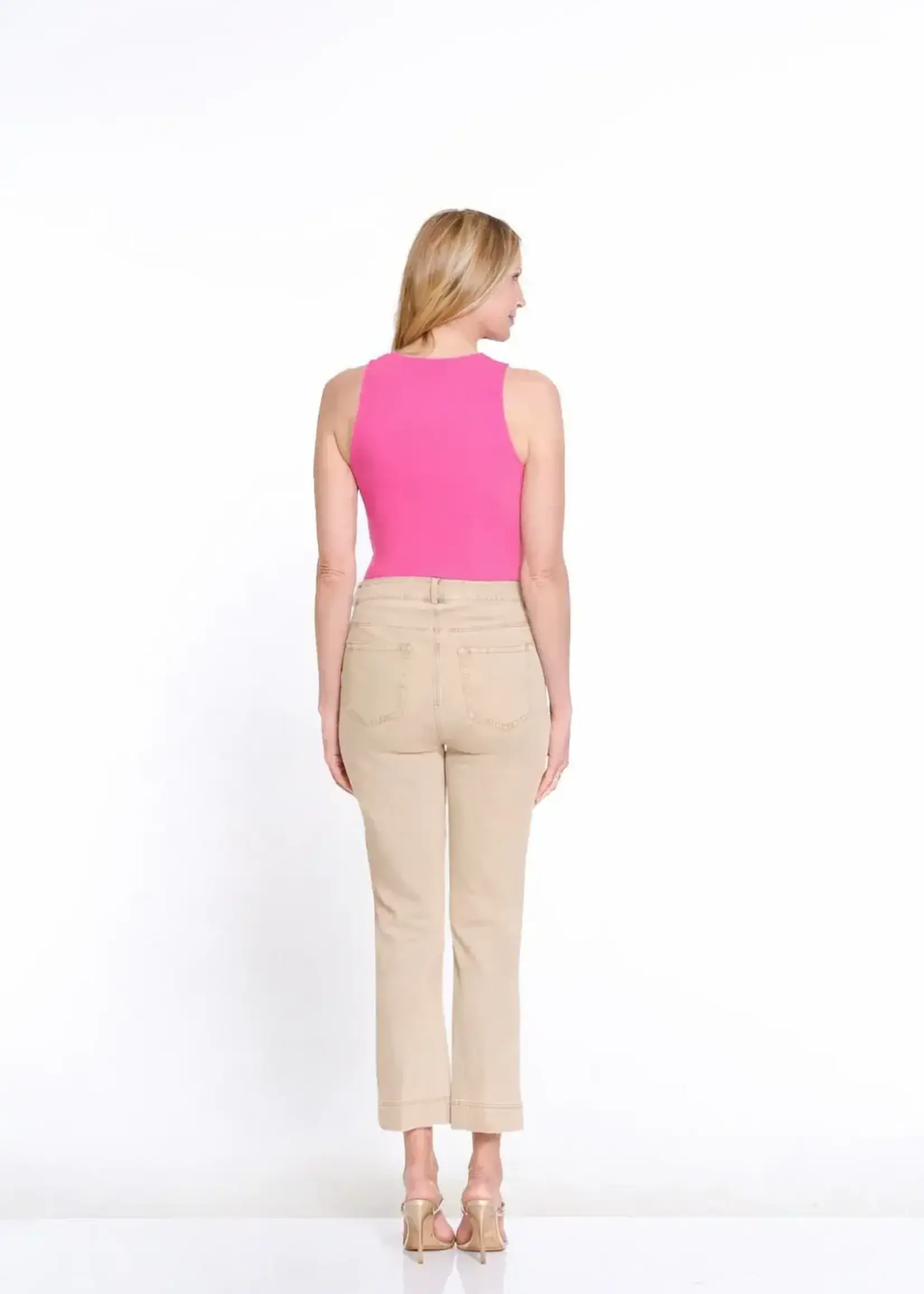 Multiples Multiples Zip Front Flare Leg Crop Jean M16719