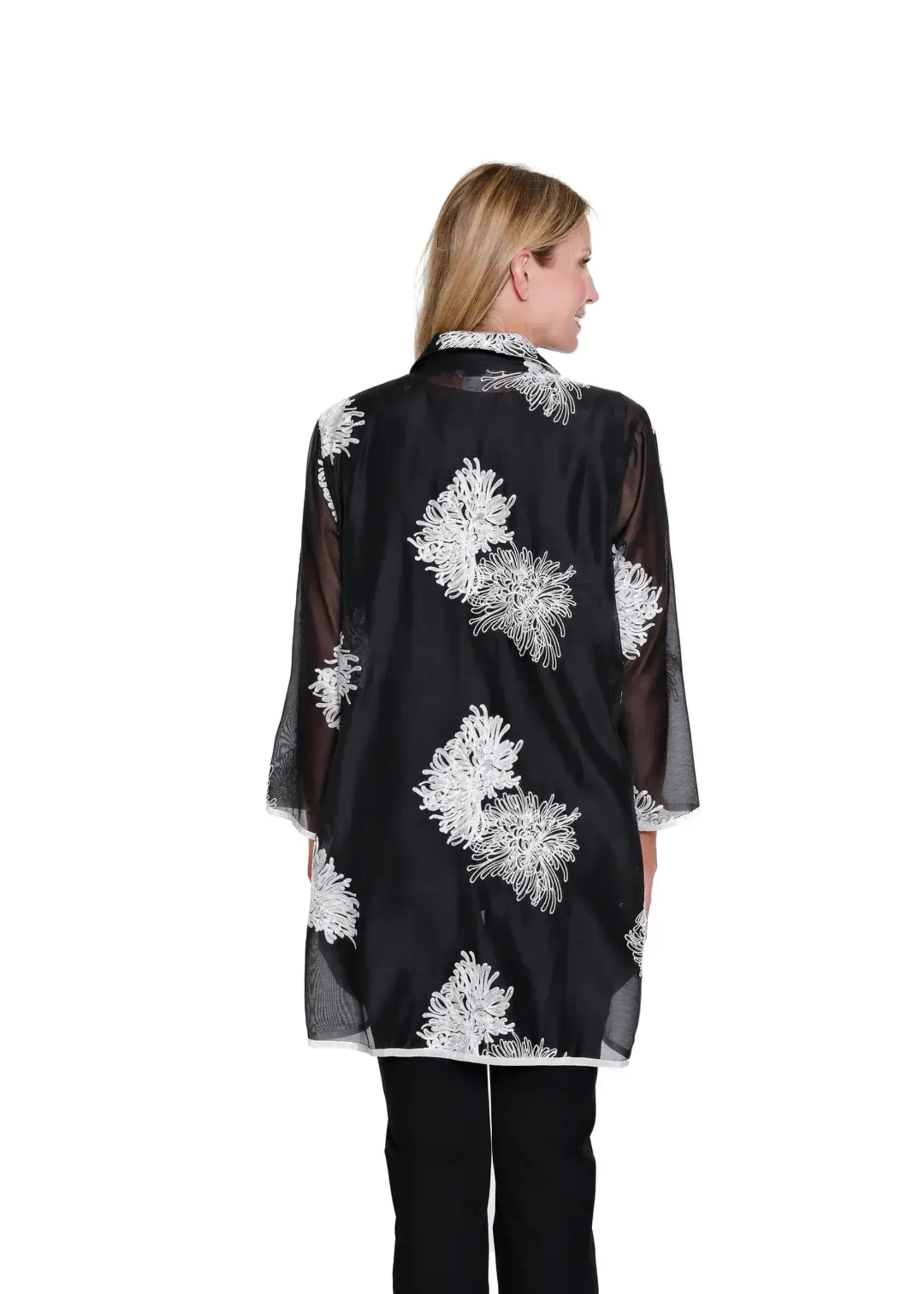 Multiples Multiples 3/4 Sleeve Hi Lo Shirt w/ Emb M16407