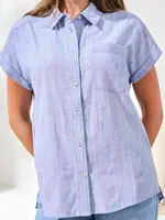 Tribal Tribal Cap Sleeve Shirt w/ Cuts 6199O