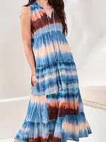 Tribal Tribal Lined Maxi Tiered Dress 974O