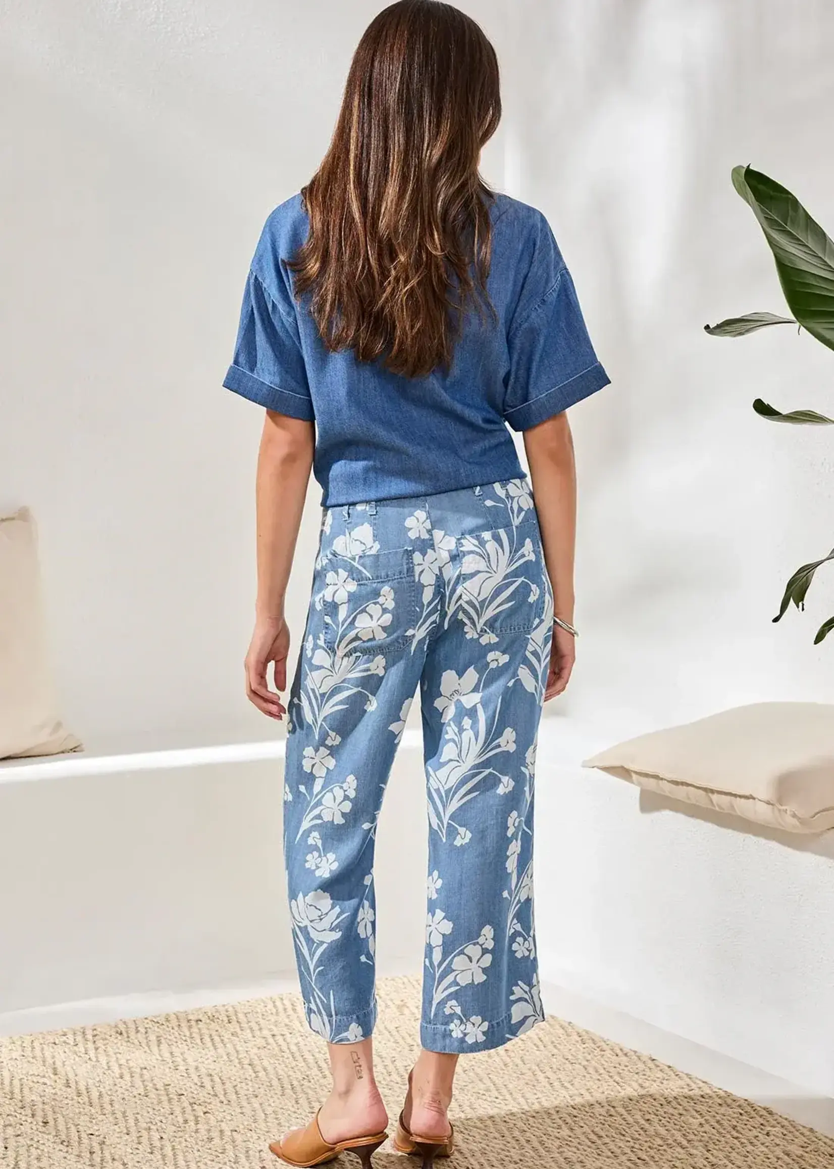 Tribal Tribal Flowy Wide Crop Pant 6142O