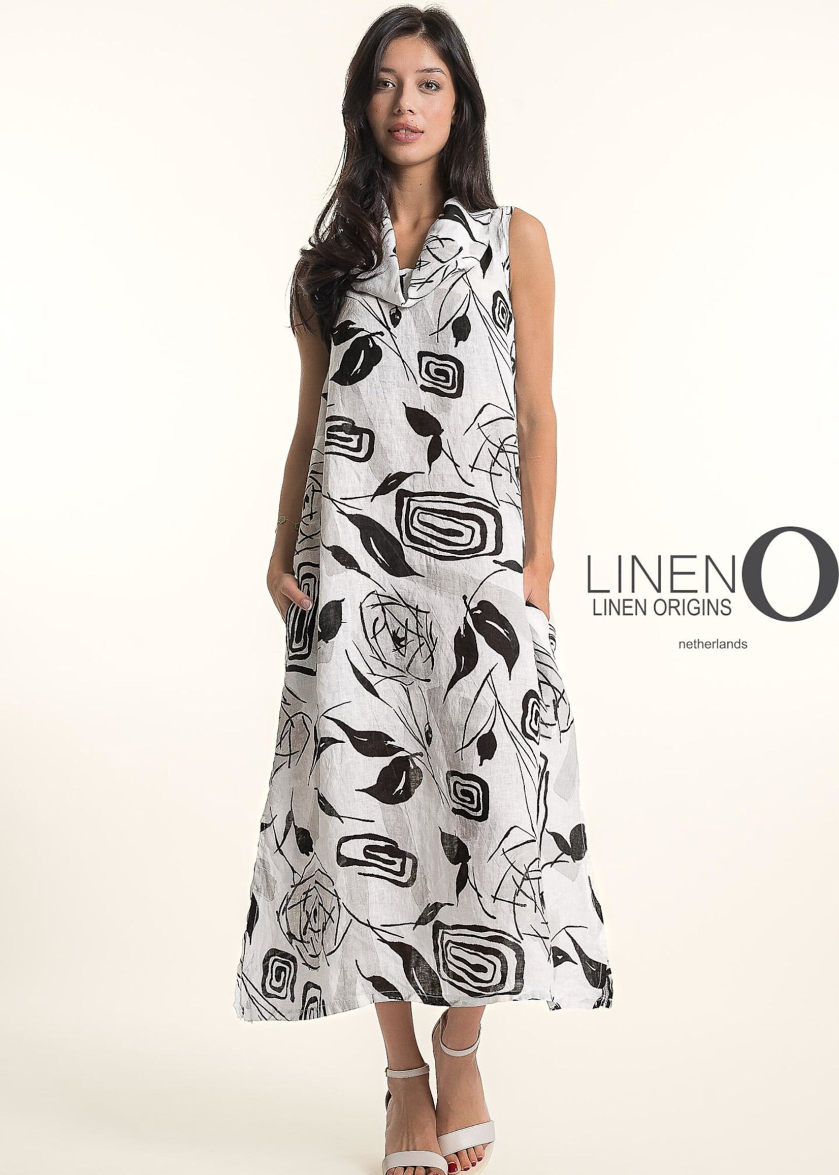 Linen O Linen O French Linen Print Dress TP1686P