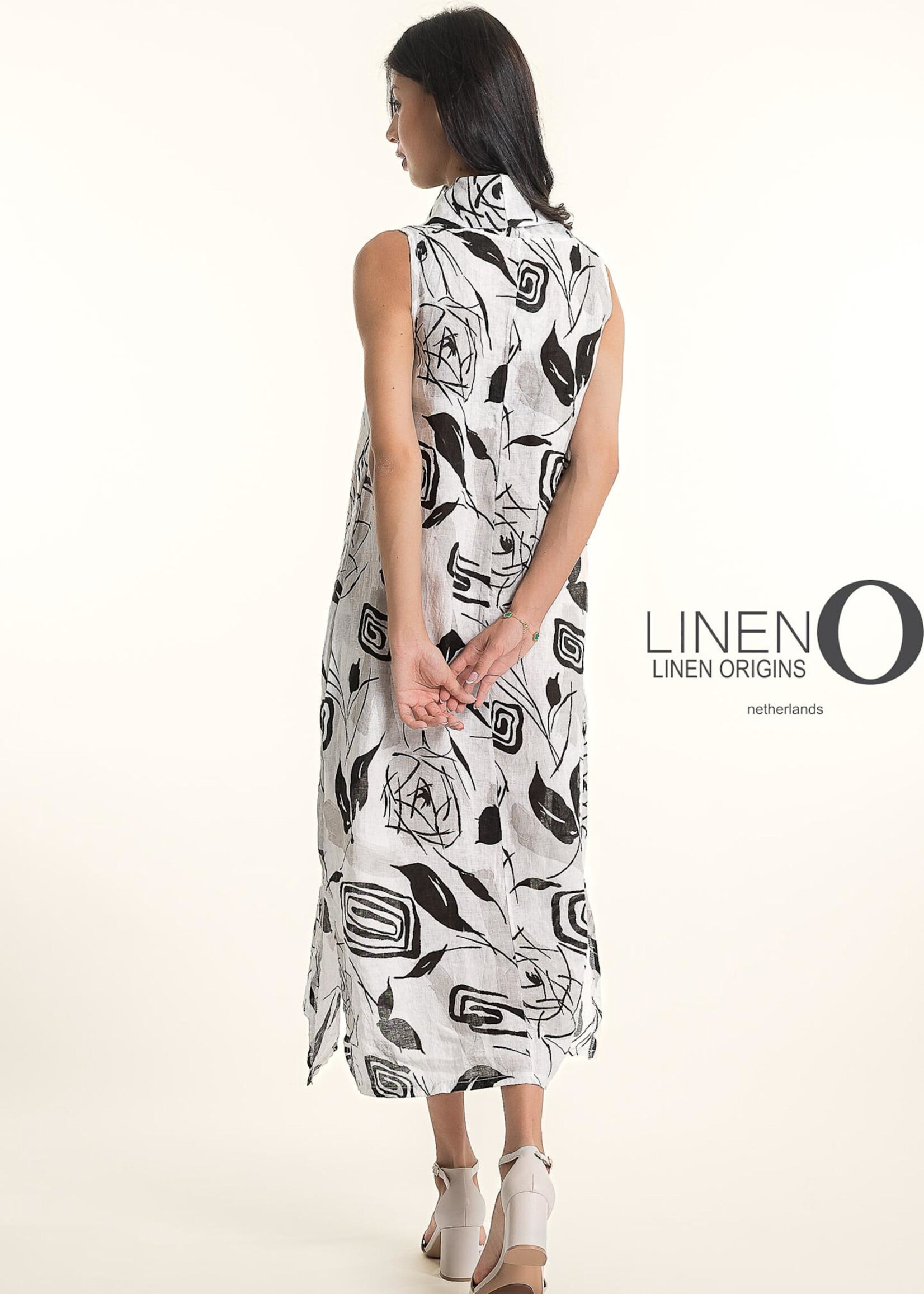 Linen O Linen O French Linen Print Dress TP1686P